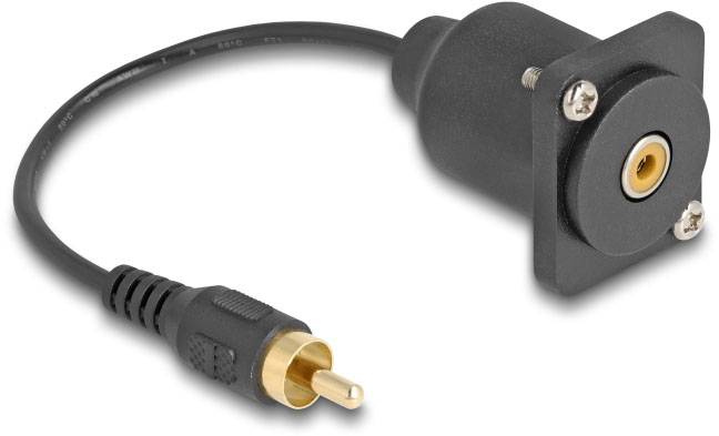 Delock 88152 Cinch Audio Anschlusskabel [1x Cinch-Stecker - 1x Cinch-Buchse] 0.2m Schwarz