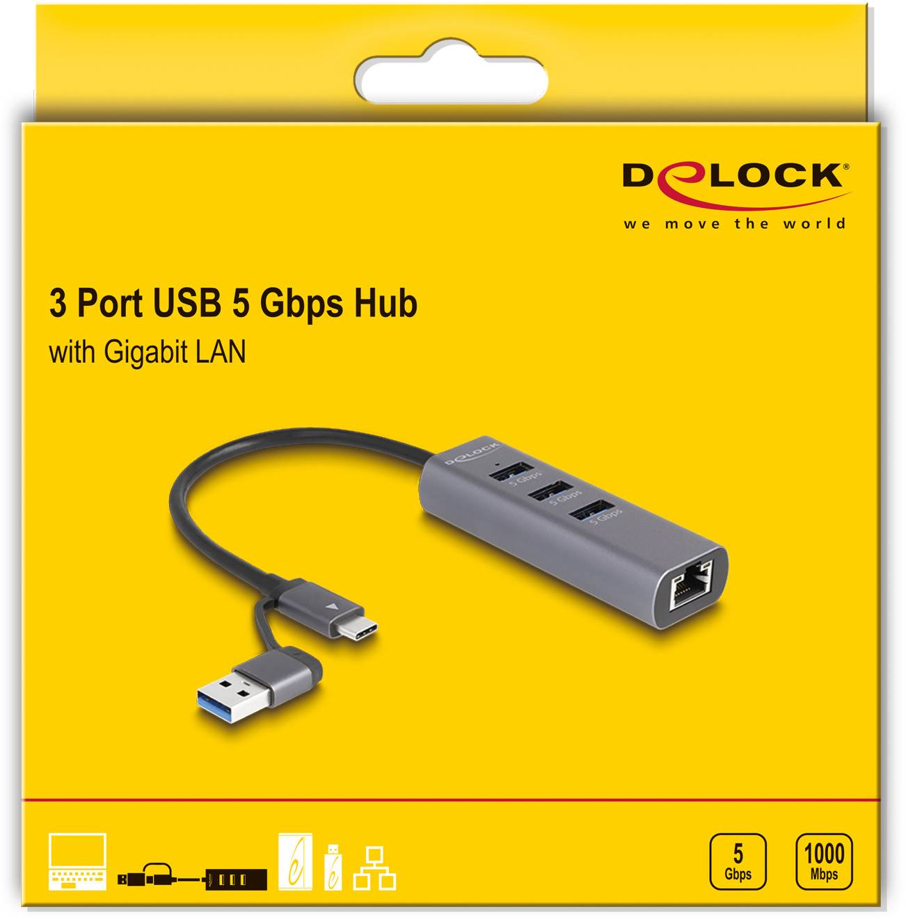 Delock USB-Hub 64282 Passend für Marke Dockingstations: Universal