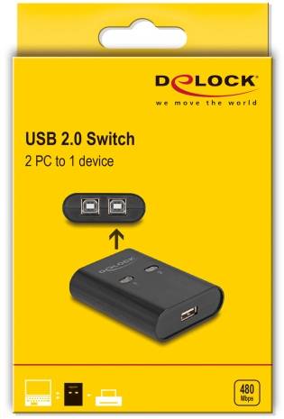 Delock 11503 USB 2.0-Umschalter Schwarz