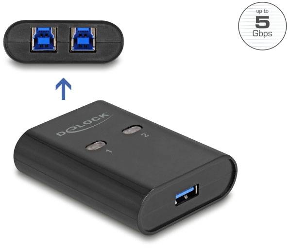 Delock 11508 USB 3.2 Gen 1-Umschalter (USB 3.0) Schwarz