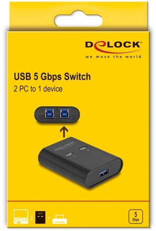 Delock 11508 USB 3.2 Gen 1-Umschalter (USB 3.0) Schwarz
