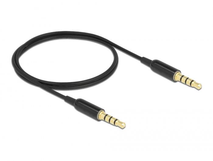Delock 66075 Klinke Audio Anschlusskabel [1x Klinkenstecker 3.5mm - 1x Klinkenstecker 3.5 mm] 0.5m Schwarz