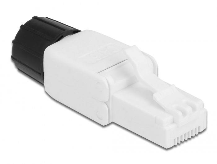 Delock 86977 RJ45 Stecker Cat.6 UTP werkzeugfrei 86977 Weiß 1St.