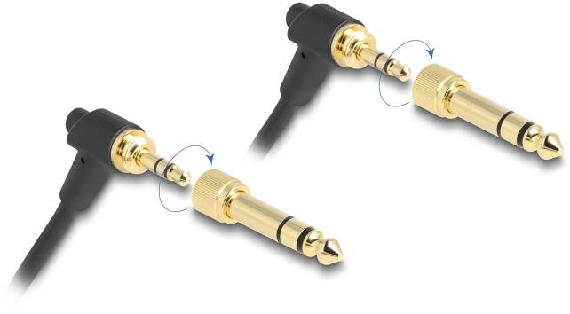 Delock 85777 Klinke Audio Anschlusskabel [1x Klinkenstecker 3.5mm - 1x Klinkenstecker 3.5 mm] 0.75m Schwarz