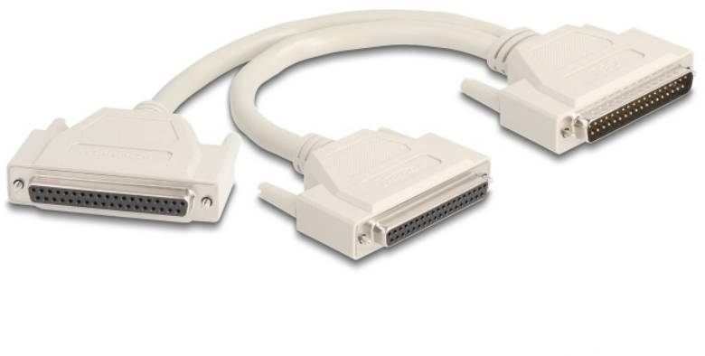 Delock 67161 VGA Adapter [1x D-SUB-Stecker 37pol. - 2x D-SUB-Buchse 37pol.] Beige 0.30m