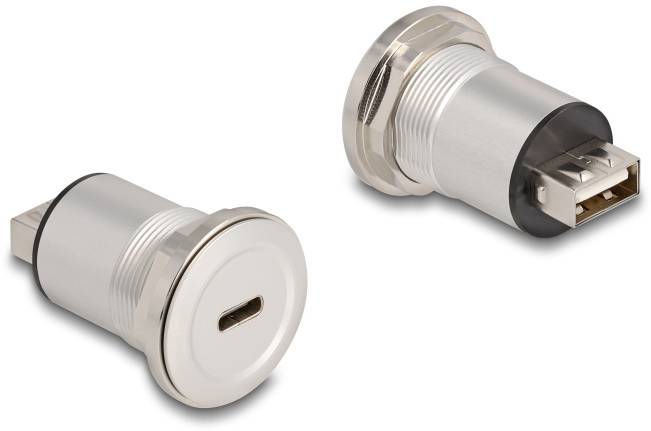 Delock USB 2.0 Type-C™ zu Typ-A Einbaubuchse Aluminium 88193 88193 Inhalt: 1St.
