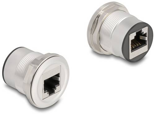 Delock 88190 RJ45 Einbaubuchse Kupplung Cat.6 STP Aluminium 88190 Schwarz, Silber 1 St.