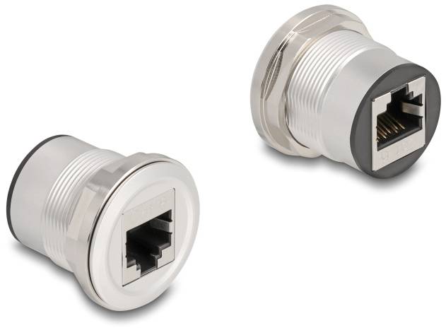 Delock 88190 RJ45 Einbaubuchse Kupplung Cat.6 STP Aluminium 88190 Schwarz, Silber 1 St.