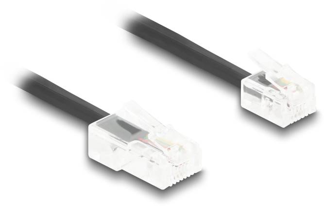 Delock Telefon (analog) Anschlusskabel 2m Schwarz