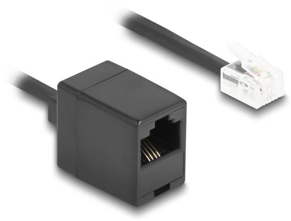 Delock Telefon (analog) Anschlusskabel 1m Schwarz