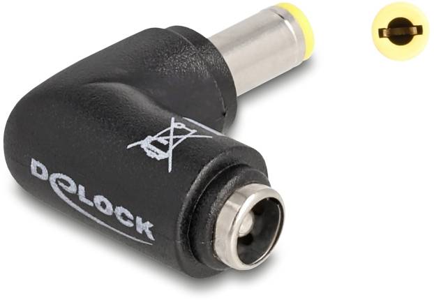 Delock Seriell Adapter [1x DC-Stecker 5.5mm - 1x DC-Buchse 5.5 mm] Schwarz
