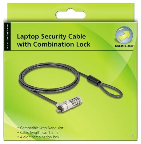 Delock Laptop Schloss Zahlenschloss ohne Schlüssel 1.5m 20967