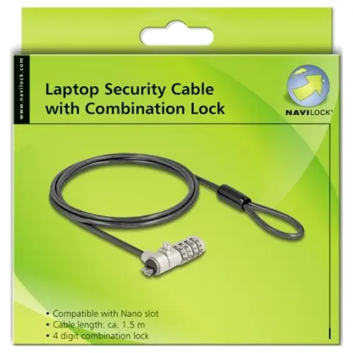 Delock Laptop Schloss Zahlenschloss ohne Schlüssel 1.5m 20967 Delock Laptop Schloss Zahlenschloss ohne Schlüssel 1.5m 20967