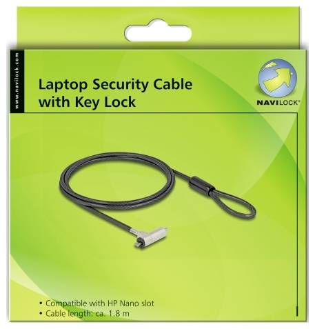 Delock Laptop Schloss Schlüsselschloss inkl. 2 Schlüssel 1.5m 20678