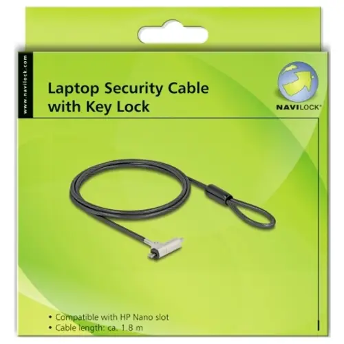 Delock Laptop Schloss Schlüsselschloss inkl. 2 Schlüssel 1.5m 20678 Delock Laptop Schloss Schlüsselschloss inkl. 2 Schlüssel 1.5m 20678