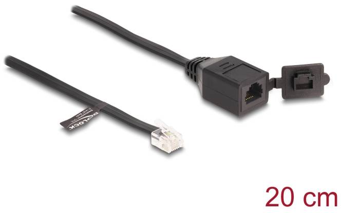 Delock Telefon (analog) Anschlusskabel 20cm Schwarz