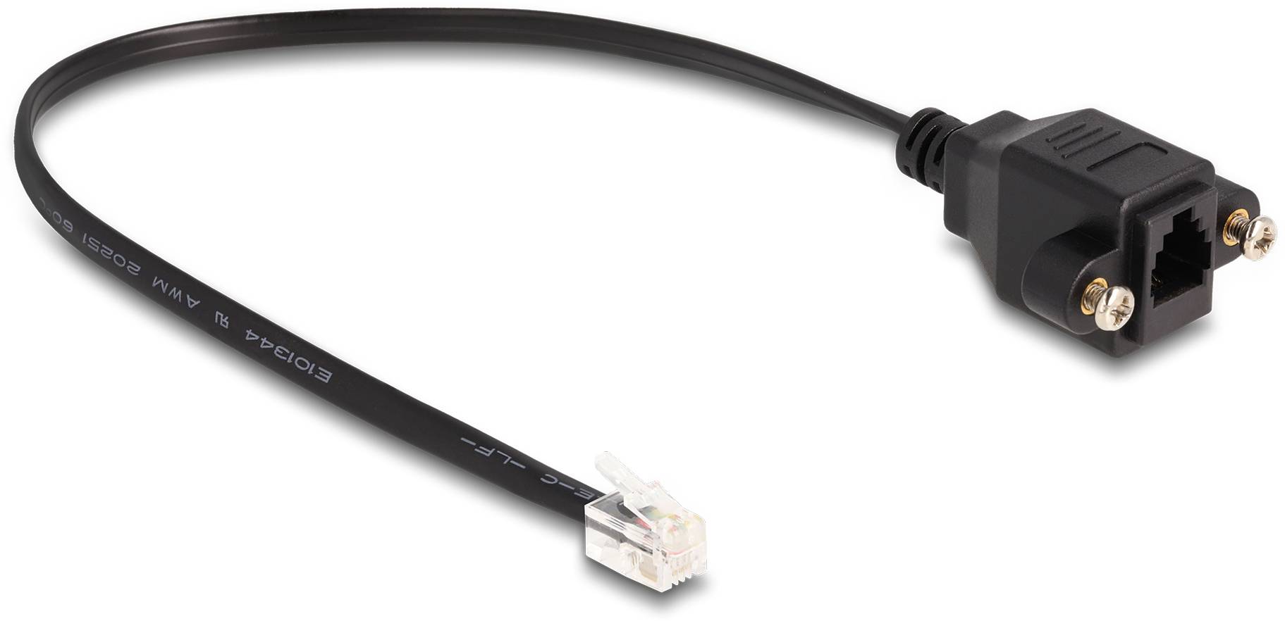 Delock Telefon (analog) Anschlusskabel 30cm Schwarz