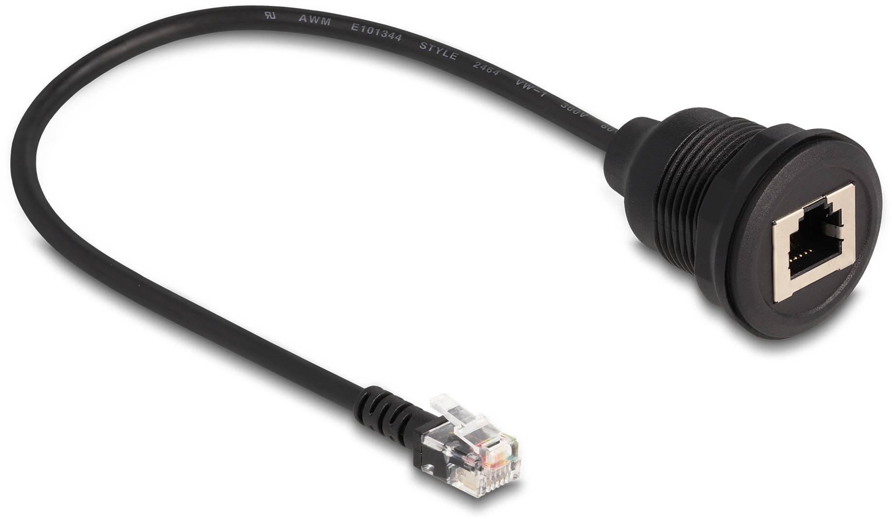 Delock Telefon (analog) Anschlusskabel 30cm Schwarz