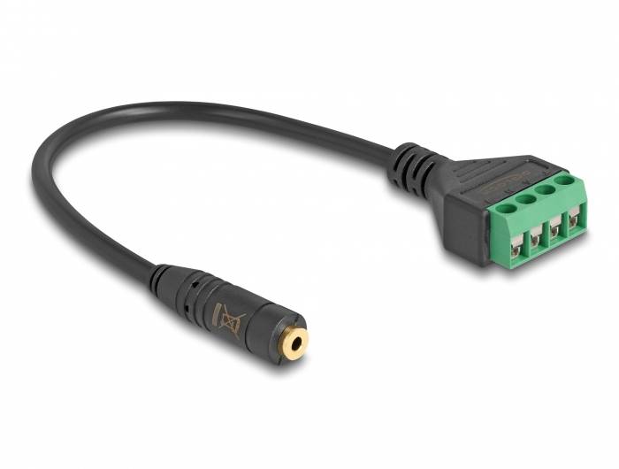 Delock 66294 Klinke Audio Anschlusskabel [1x Klinkenbuchse 2.5mm - 1x Buchse] 0.2m Schwarz