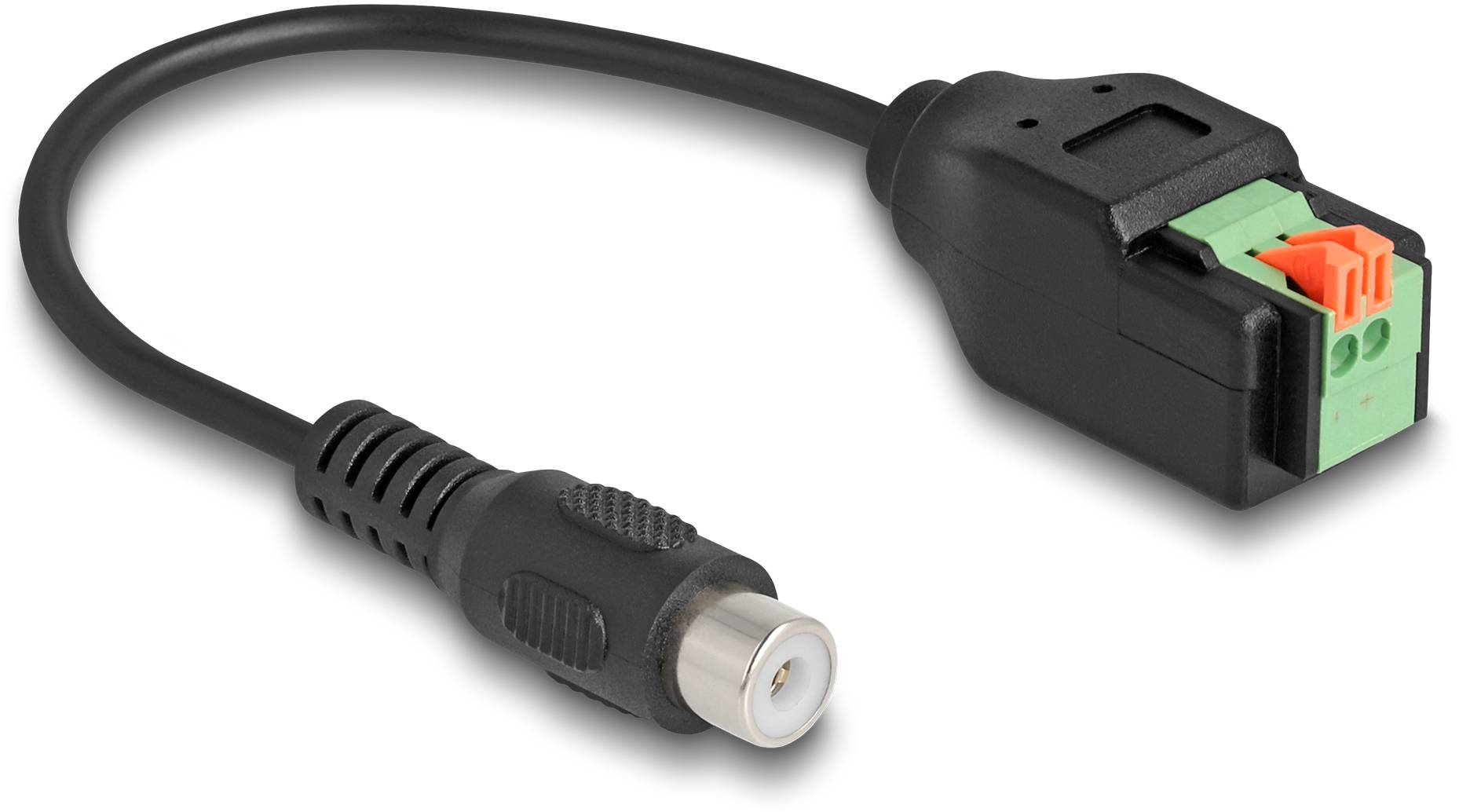 Delock RCA AV Anschlusskabel [1x Cinch-Buchse - 1x 2-polig] 0.15m Schwarz, Grün