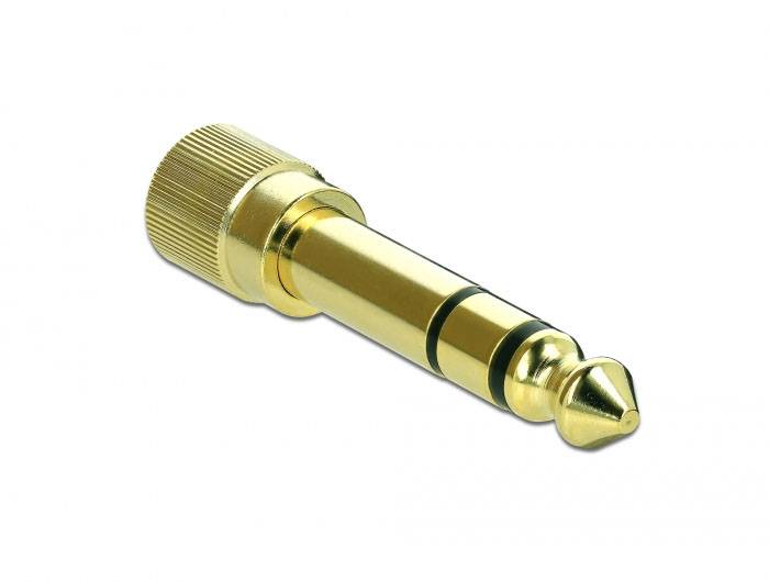 Delock 66390 66390 Klinke Audio Adapter [1x Klinkenstecker 6.35mm - 1x Klinkenbuchse 3.5 mm] Gold