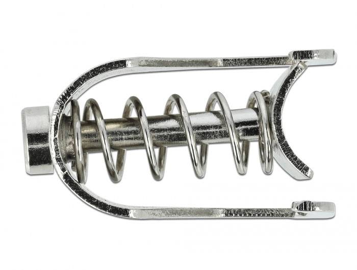Metallischer Korkenzieher mit Spiralfeder, in Form einer Weinflaschenöffnungsvorrichtung.
