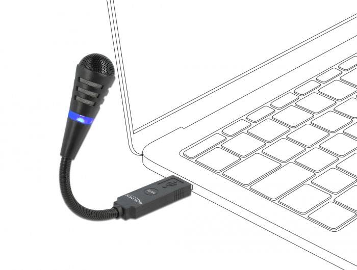 Delock 66499 Ansteck Gesangs-Mikrofon Übertragungsart (Details):USB USB USB Schwarz