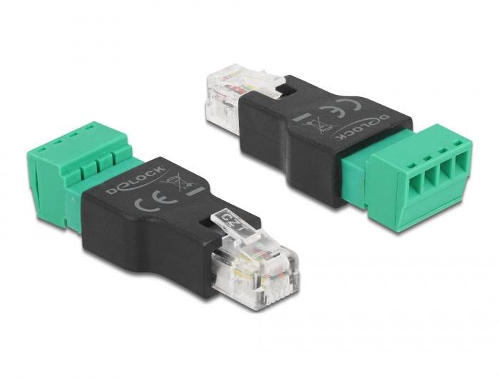 Delock RJ11 Netzwerk Adapter [1x RJ11-Stecker - 1x Buchse] Schwarz, Grün