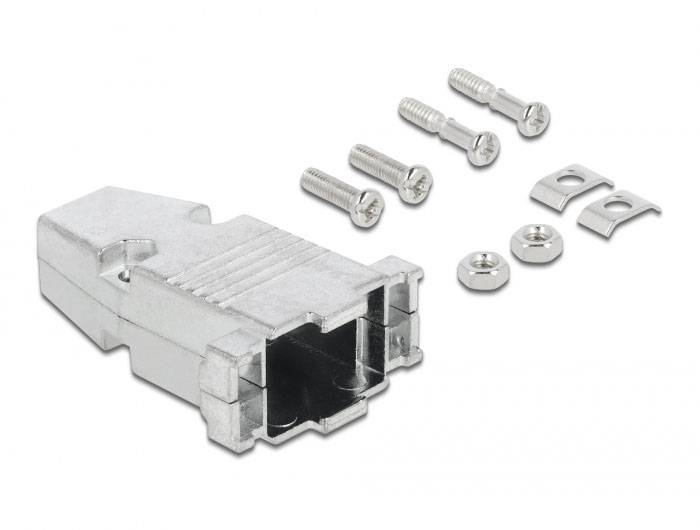 Delock 66625 66625 D-SUB Gehäuse Metall Silber 1 St. Box