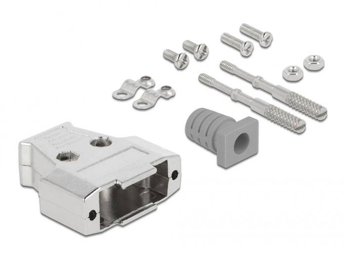Delock 66626 66626 D-SUB Gehäuse Metall Silber Bag