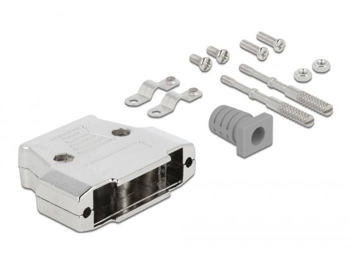 Delock 66627 66627 D-SUB Gehäuse Metall Silber 1 St. Bag