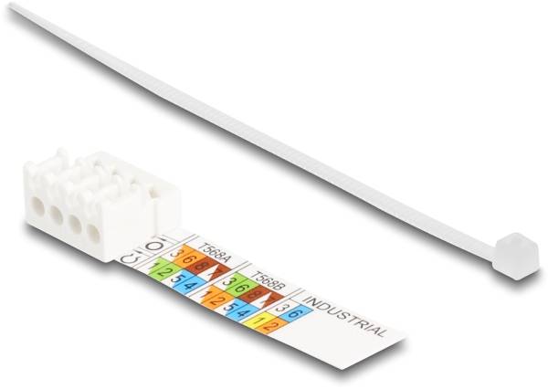 Delock 87892 RJ45 Stecker feldkonfektionierbar Cat.6A mit Push und Pull Lasche werkzeugfrei 87892 Silber 1St.