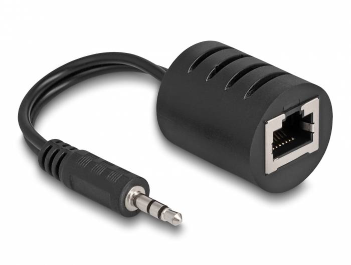 Delock 87858 RJ45 / Klinke Audio Anschlusskabel [1x RJ45-Buchse - 1x Klinkenstecker 3.5 mm] Schwarz