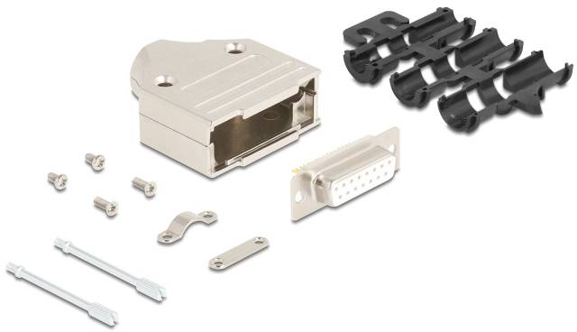 Delock 67133 67133 D-SUB Gehäuse Metall Silber 1 St. Bag