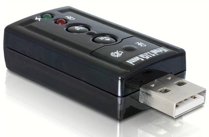 Delock 61645 61645 USB 2.0 / Klinke Audio Adapter [1x USB 2.0 Stecker A - 2x Klinkenbuchse 3.5 mm] Schwarz