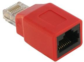 Delock RJ45 Netzwerk Adapter [1x RJ45-Stecker - 1x RJ45-Buchse] Rot