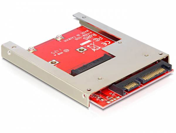 Delock Seriell Adapter [1x SATA - 1x mSATA] Rot