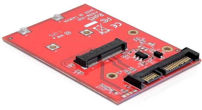 Delock Seriell Adapter [1x SATA - 1x mSATA] Rot