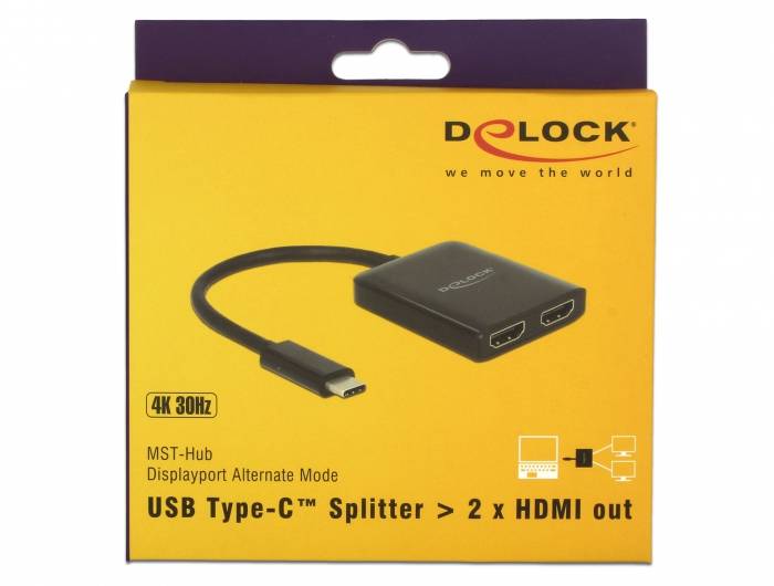 Delock 87719 HDMI-Splitter Schwarz