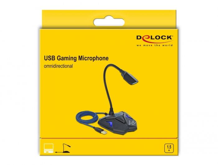 Delock 66330 Ansteck Gesangs-Mikrofon Übertragungsart (Details):USB inkl. Kabel USB Schwarz, Blau