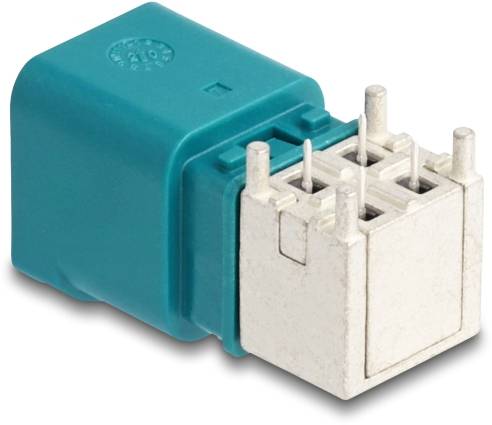 Delock Mini FAKRA Z Stecker quad gewinkelt B-Typ PCB 90116 90116 Türkis (matt), Weiß (matt) Inhalt: 1St.