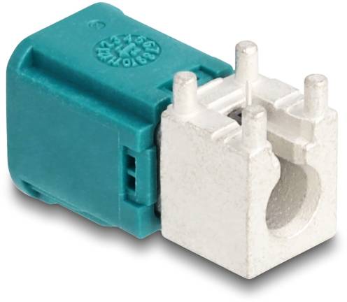 Delock Mini FAKRA Stecker single gewinkelt A-Typ PCB 90112 90112 Türkis (matt), Weiß (matt) Inhalt