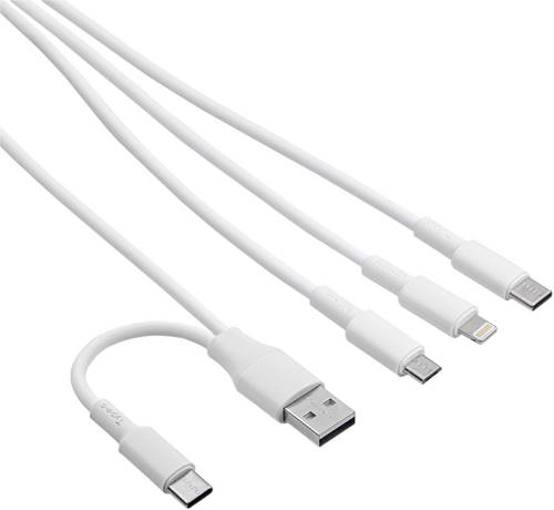 Akyga USB-Kabel USB-C® Stecker, USB-A Stecker, Apple Lightning Stecker, USB-Micro-B Stecker 1.20m W