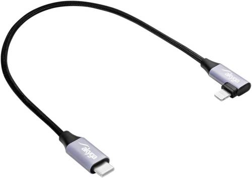 Akyga USB-Kabel USB-C® Stecker, Apple Lightning Stecker 0.30 m Schwarz AK-USB-55