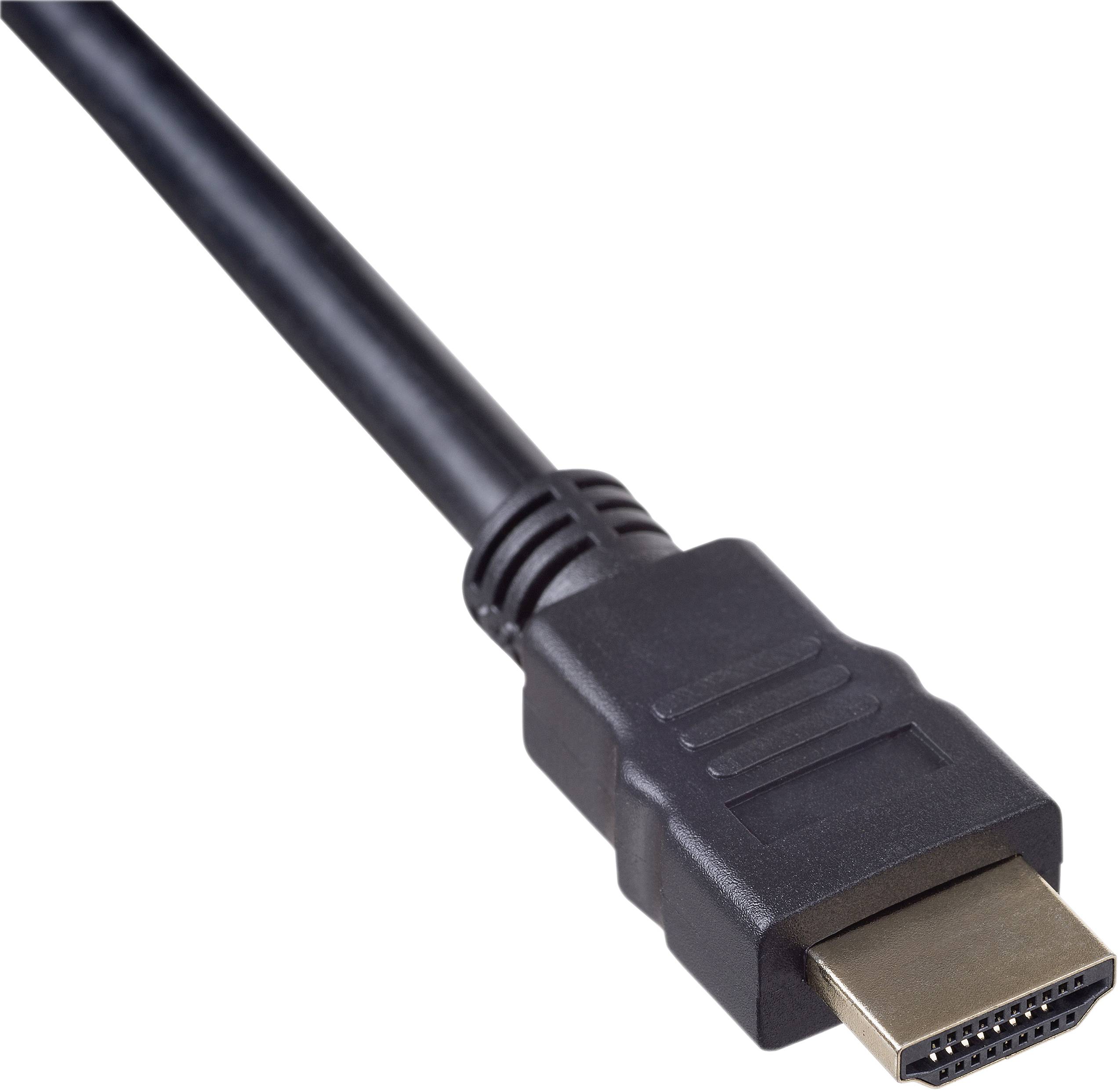 Ein schwarzes HDMI-Kabel mit einem Standardstecker am Ende, geeignet für die Verbindung von Audio- und Videogeräten.