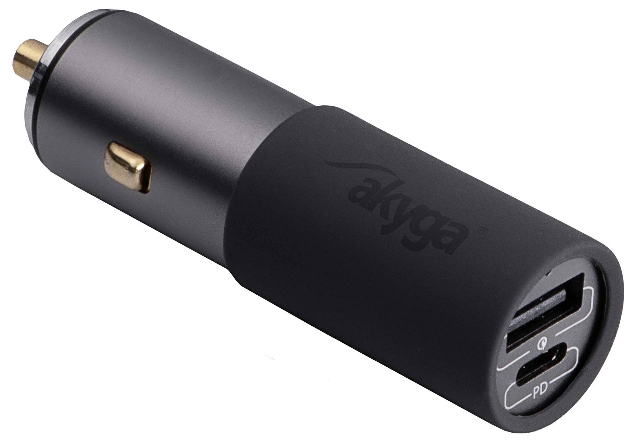 Akyga AK-CH-26 USB Ladegerät 100W 1x USB-C®, 1x USB-A QC 3.0, USB PD 3.0 Grau KFZ, LKW GaN, Schnellladegerät