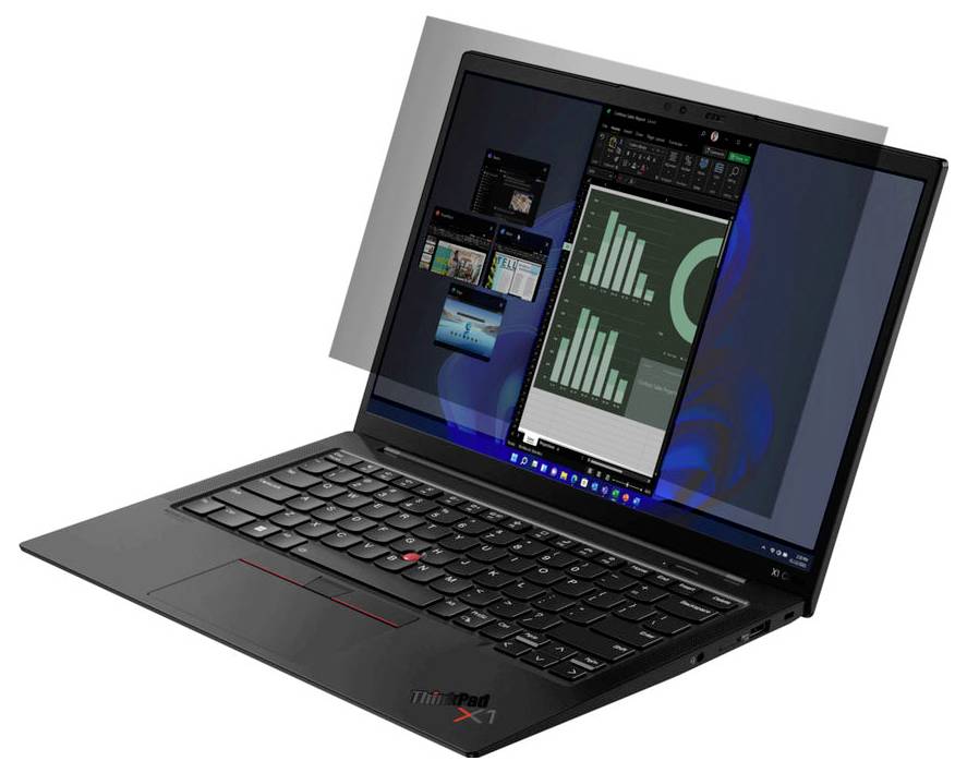 Ein Laptop mit geöffneter Office-Software auf dem Bildschirm, zeigt Grafiken und Diagramme.
