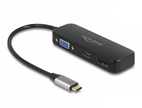 Delock USB-C® Adapter [1x USB-C® Stecker - 1x VGA-Buchse, HDMI-Buchse, DisplayPort Buchse] 64156 0