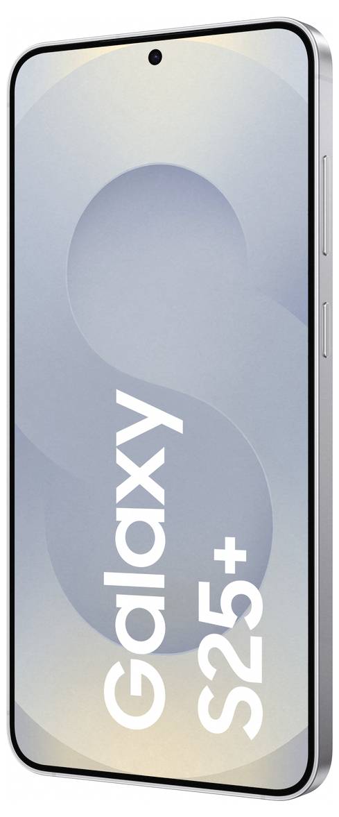 Smartphone mit grau-blauem Hintergrund zeigt großen 