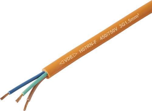 TRU COMPONENTS TC-13537000 Gummischlauchleitung H07RN-F 3 G 1.5 mm² Orange Meterware
